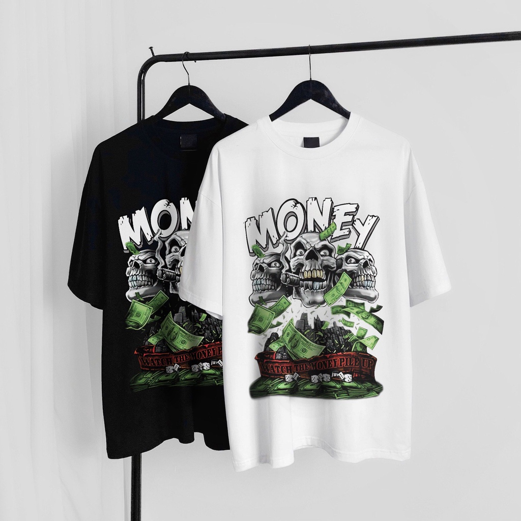 41Ry / Áo thun tay lỡ MONEY phông Unisex nam nữ Cotton oversize form rộng LUNACY !