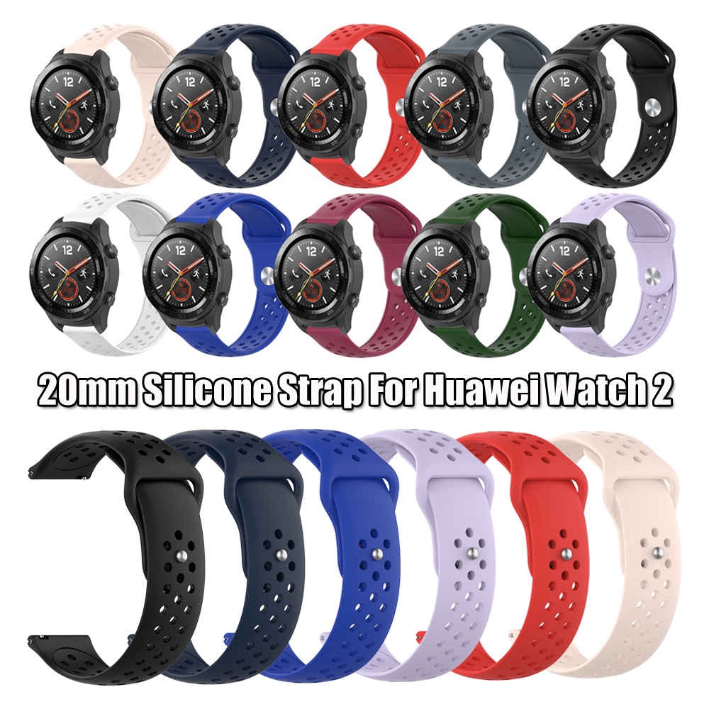 CHINK 20mm Soft Silicone Watch Band Replacement Bracelet Strap for Huawei Watch 2