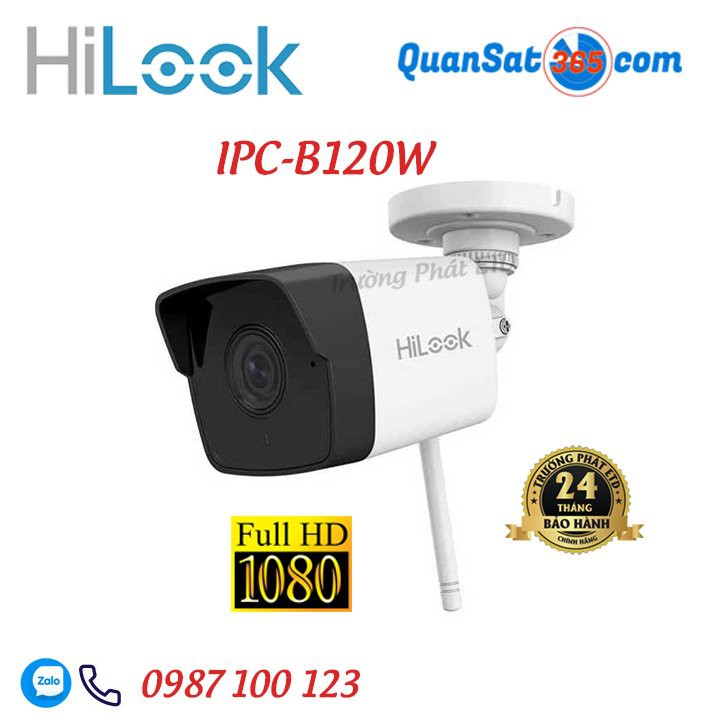 Camera IP Hồng Ngoại Không Dây 2.0 Megapixel HILOOK IPC-B120W - Hàng Chính Hãng