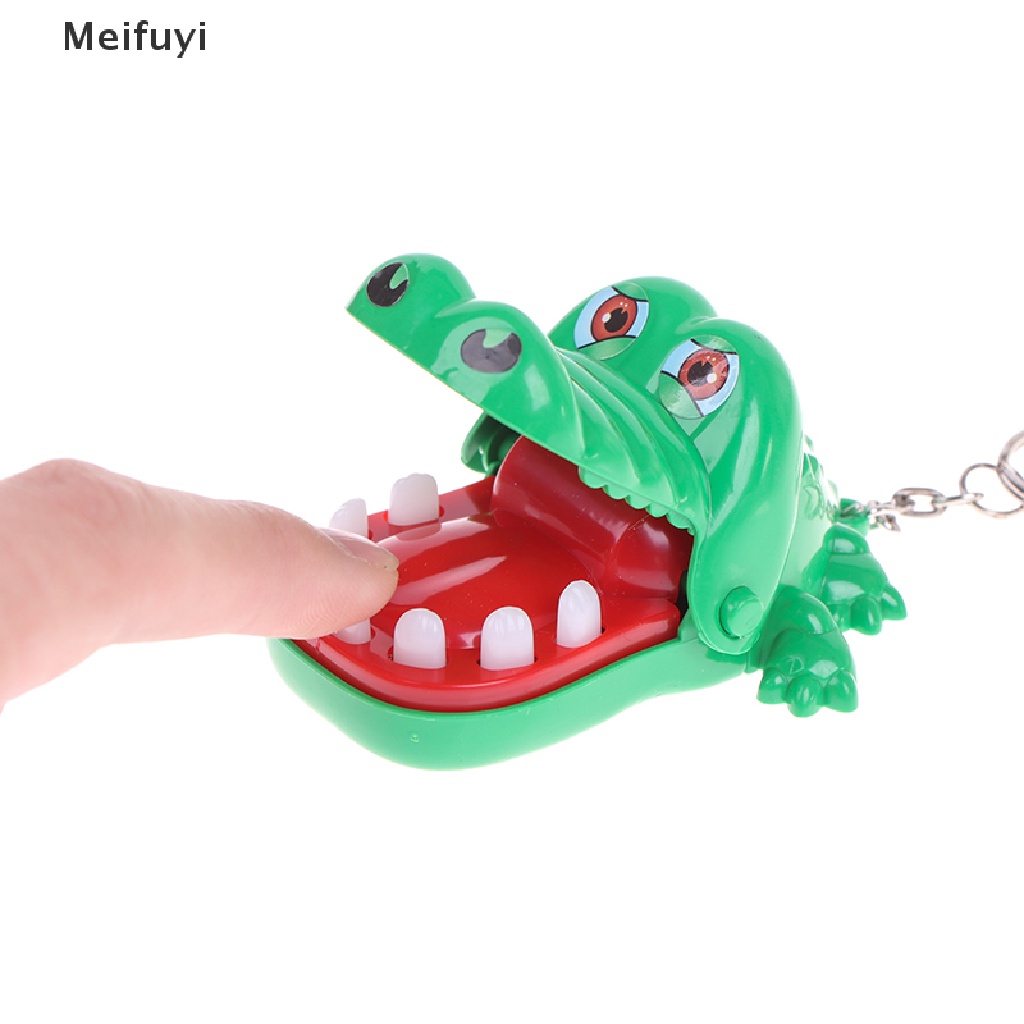 [Meifuyi] Creative Small Size Crocodile Mouth Dentist Bite Finger Game Funny Gags keychain COD