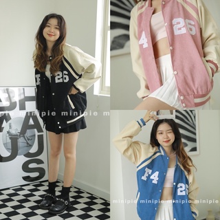 Áo Khoác Bomber Nhung 2 Lớp Form Rộng Thêu Chữ Nổi Màu Đen Xanh Mint Xanh Dương Hồng