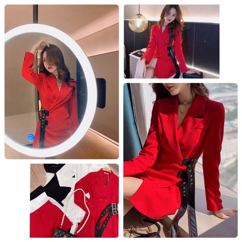 Đầm vest tay dài KÈM quần short cao cấp
