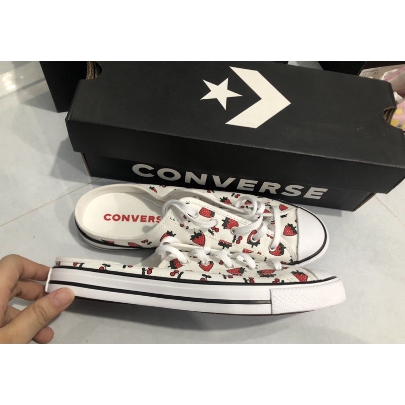 GIÀY CONVERSE: ĐẠP GÓT, QUẢ DÂU, Chuck Taylor All Star Dainty Mule Slip 'Fruit Pack - Strawberry'