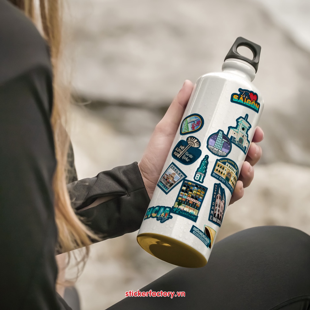 Vol 27 Ho Chi Minh City - Little sticker sheet A6 hình dán cán màn lấp lánh - Sticker Factory