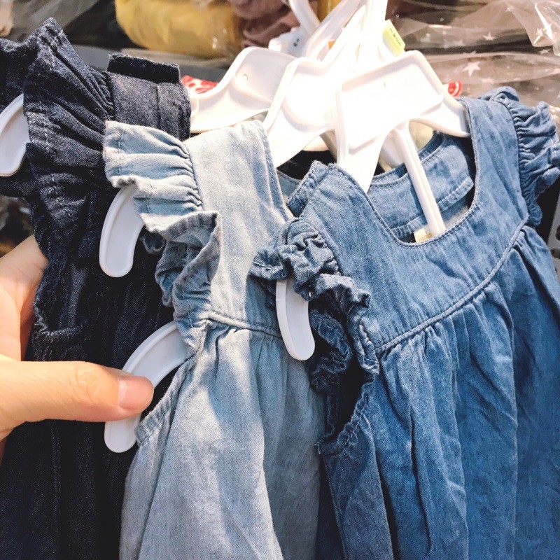 Váy jeans lưng chéo bé gái du xin