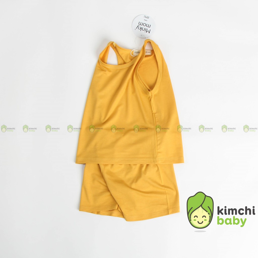 Bộ Ba Lỗ Bé Trai, Bé Gái Minky Mom Vải Thun Lạnh Basic Nhiều Màu, Bộ Quần Áo Cho Bé 3 Lỗ Mặc Hè Thoáng Mát MKM3LO2109