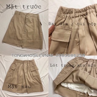 QUẦN GIẢ VÁY KAKI TÚI HỘP NỮ (BOX SKIRT) - (Sp sẵn)