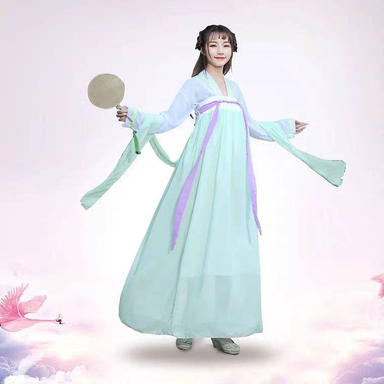 Nữ sinh Hanfu trang phục ngực đầy đặn váy dài cổ tích Trung Quốc Phong cách Hán tự điển mùa hè | BigBuy360 - bigbuy360.vn