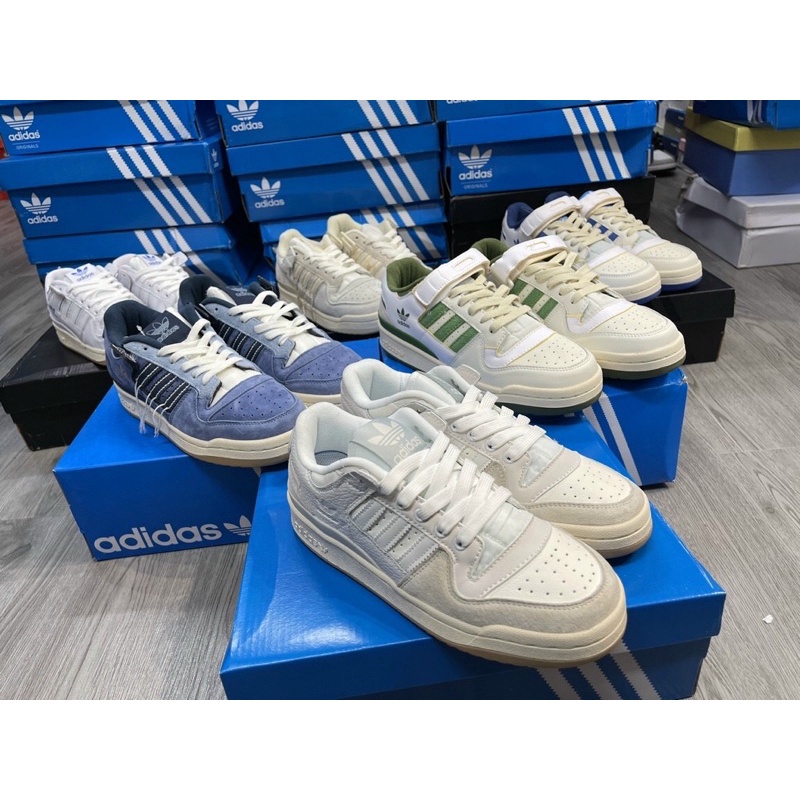 Giày Sneaker Das Forum 84 Trắng Phối Xám Nỉ