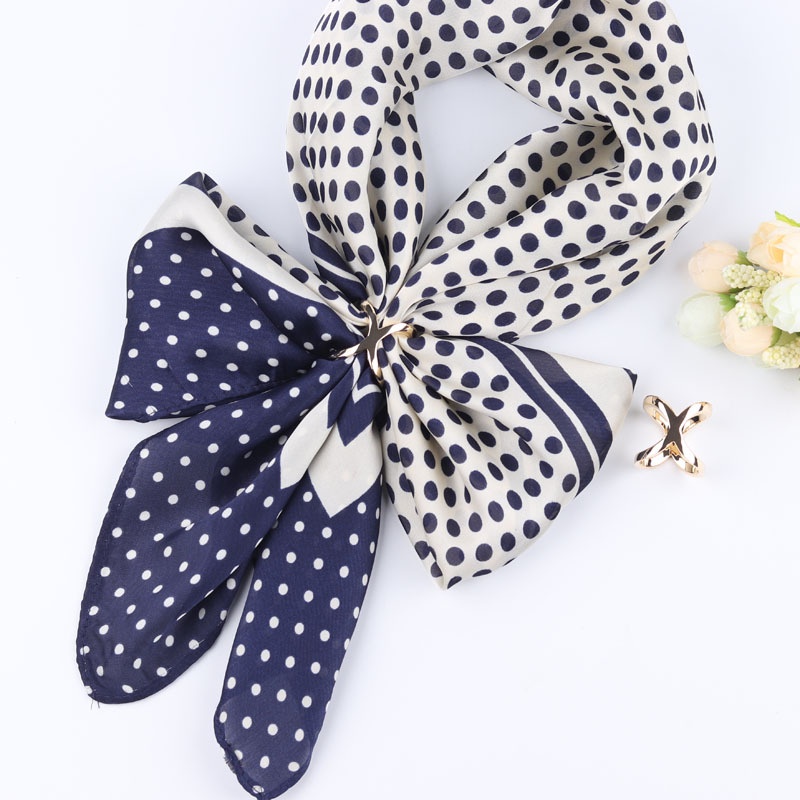 Khóa Khăn Lụa Hình Học Đơn Giản Thời Trang Hàn Quốc