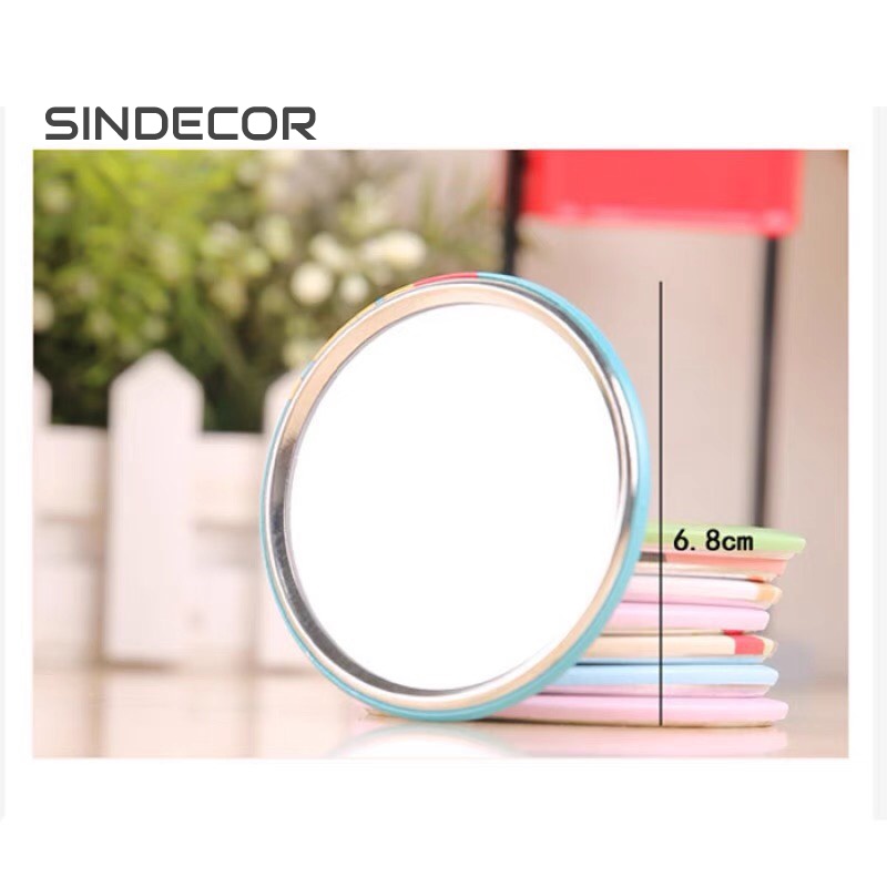 Gương trang điểm mini siêu cute - gương mini cầm tay bỏ túi Hàn Quốc tiện lợi Sindecor - SI02