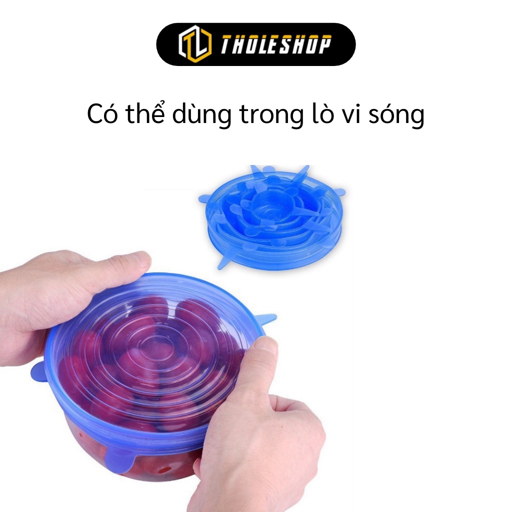 [SGD] Nắp Đậy Thực Phẩm - Bộ 6 Miếng Silicon Bọc Thực Phẩm, Màng Bọc Bảo Quản Thức Ăn 4167