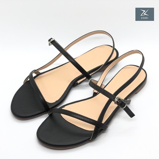 Sandal Nữ ZORI Đế Bệt 1cm Mũi Tròn Quai Mảnh Ngang Dọc Hông Thời Trang SD134