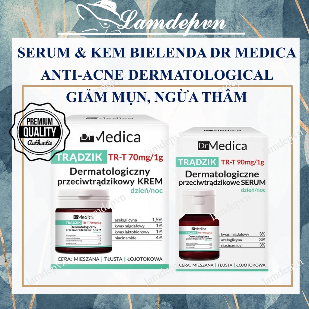 Serum và Kem Bielenda Dr Medica Anti-acne Dermatological giảm mụn, ngừa thâm