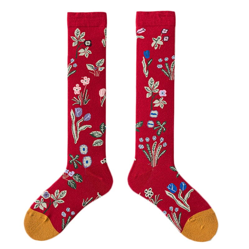 XIXI 1 đôi vớ họa tiết hoa trừu tượng thời trang Hàn Quốc cho nữ