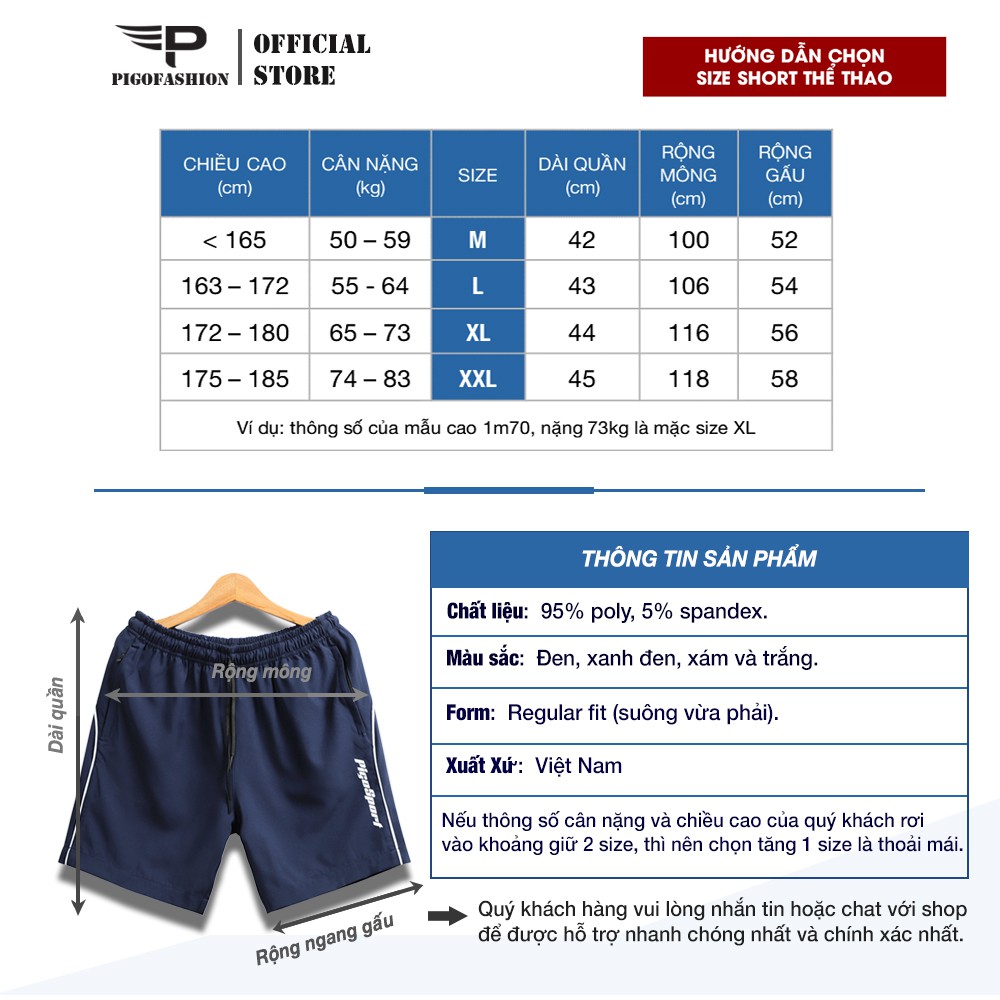 Quần short gió co giãn nam trẻ trung nhanh khô form dáng năng động trẻ trung Pigofashion QTTN06 | BigBuy360 - bigbuy360.vn