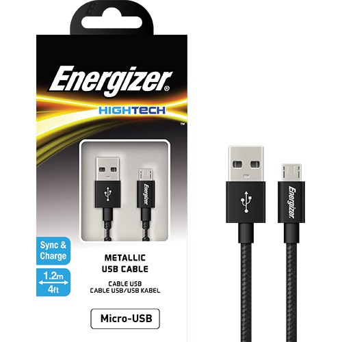 Cáp Sạc chính hãng Energizer Micro USB Metallic 1.2m _ Điện gia dụng Hoàng Kim