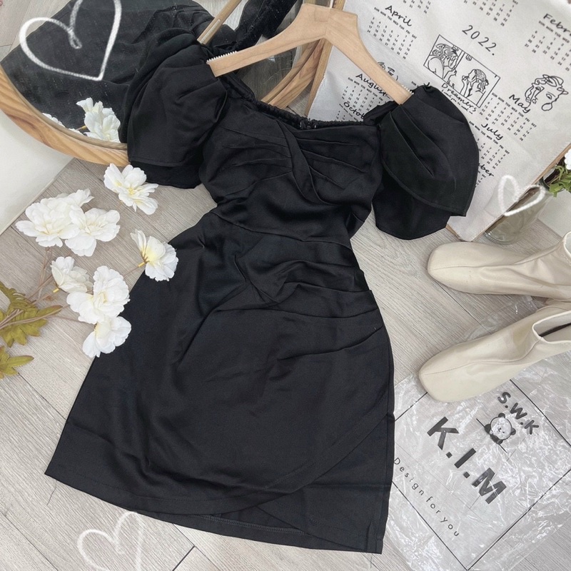 ĐẦM CHÉO NGỰC CHÉO TÀ TAY BÈO TRẮNG - ĐEN