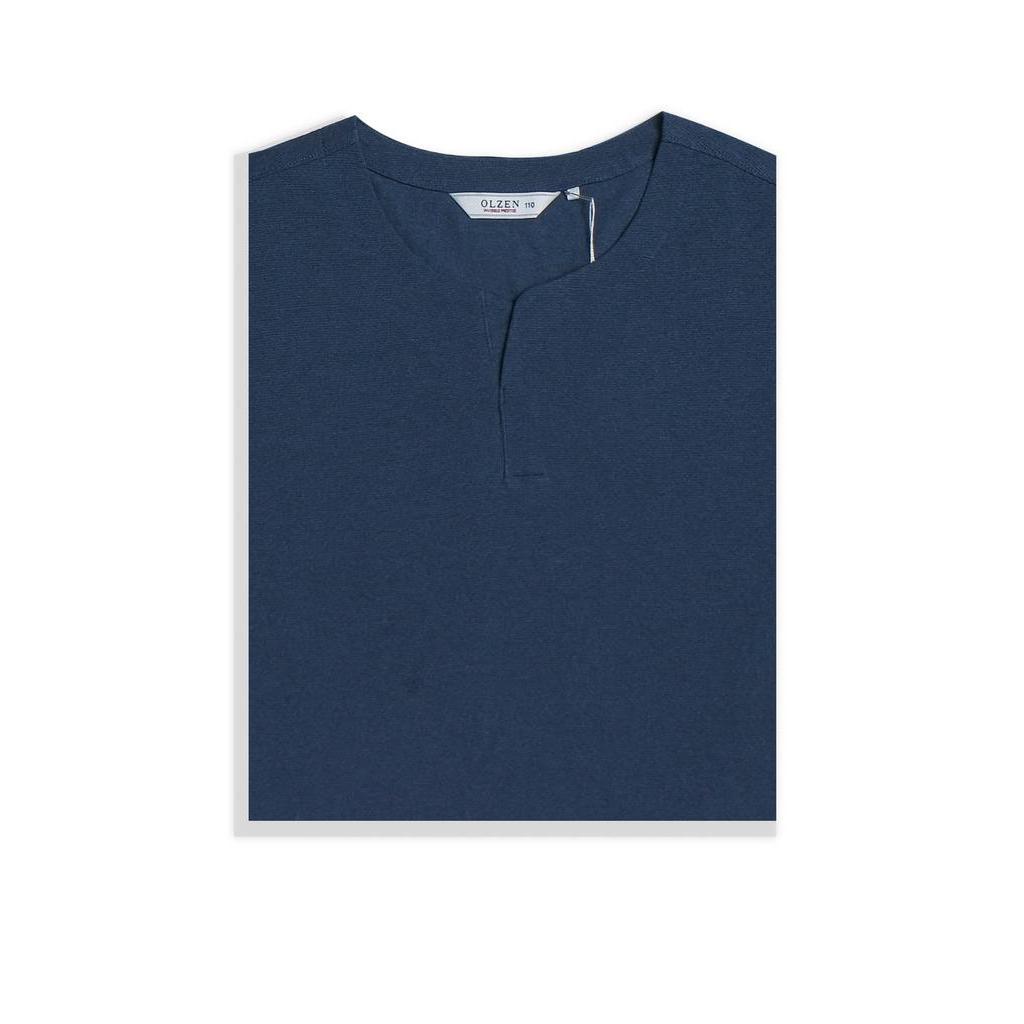 Áo Thun Nam Mẫu Mới Cổ Xẻ Màu Xanh Đen - FO76 SHOP