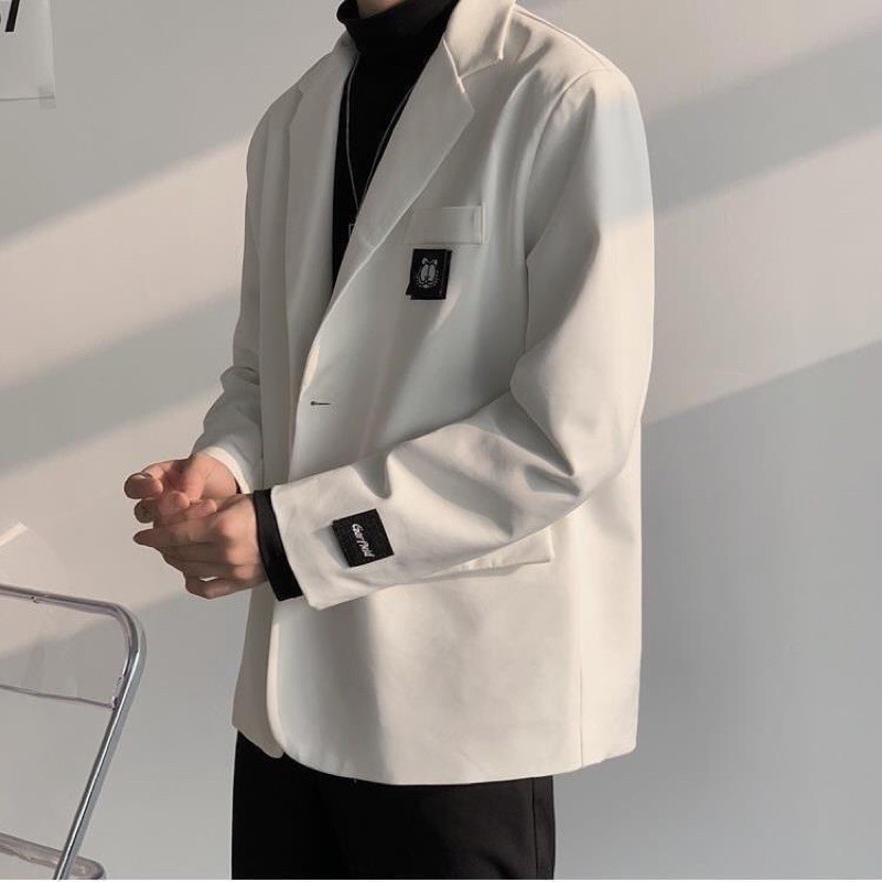 Áo blazer phối logo mèo unisex