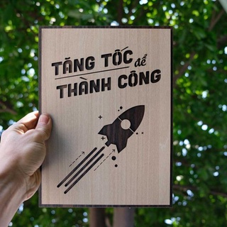 Tranh gỗ decor truyền cảm hứng "Tăng tốc để thành công"