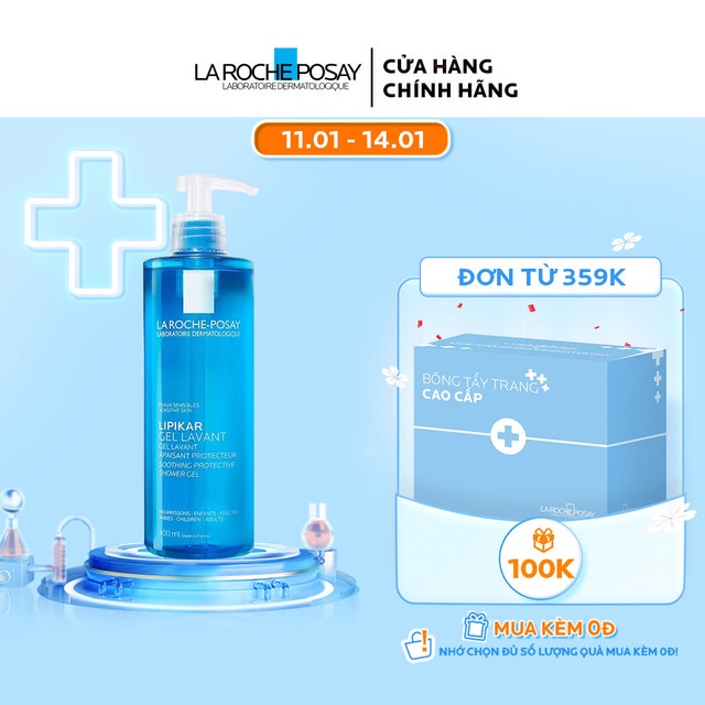 Gel tắm làm sạch làm dịu và bảo vệ da nhạy cảm La Roche Posay Lipikar Shower Gel 400ml