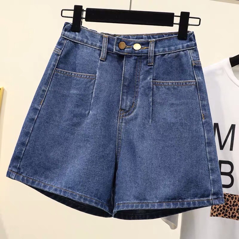 Quần short jean xanh cạp cao | BigBuy360 - bigbuy360.vn