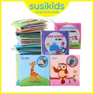Sách vải cho bé sơ sinh bằng tiếng Anh nhiều chủ đề SUSIKIDS