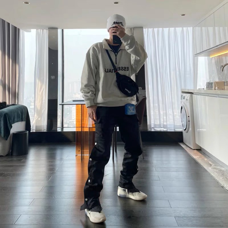 Áo Half zip Sweater Essential Thiết Kế SuzaSport - Áo halfzip unisex form rộng, nỉ bông cao cấp