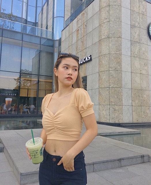 ÁO_CROTOP_CÚP_NGỰC_TAY_PHỒNG🥑