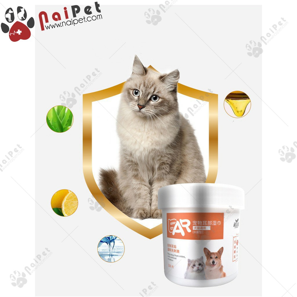 [Mã PET50K giảm Giảm 10% - Tối đa 50K đơn từ 250K] Bông Lau Mắt Lau Tai Cho Chó Mèo Dorrikey 130 miếng