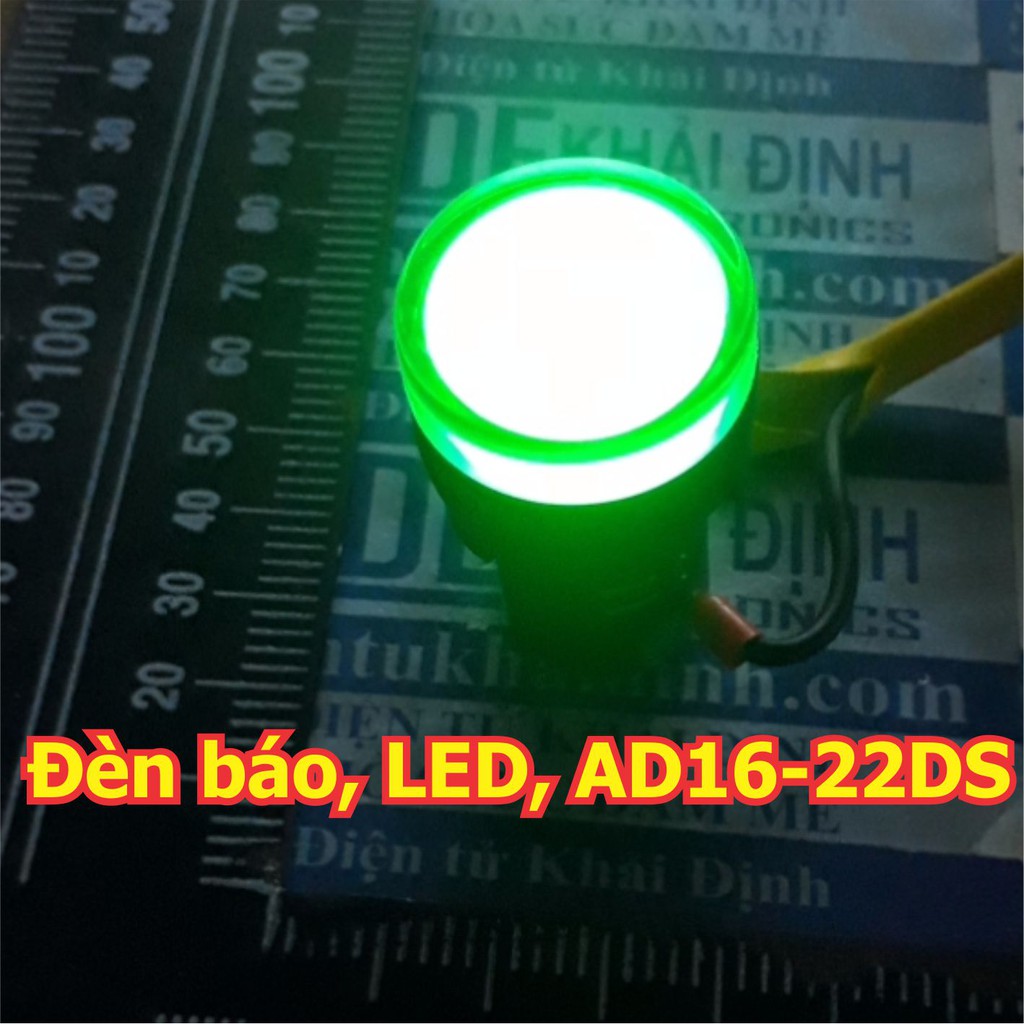 2 cái Đèn báo có điện áp, đèn báo nguồn, LED, AD16-22DS, điện áp 12V AC/DC kde5524