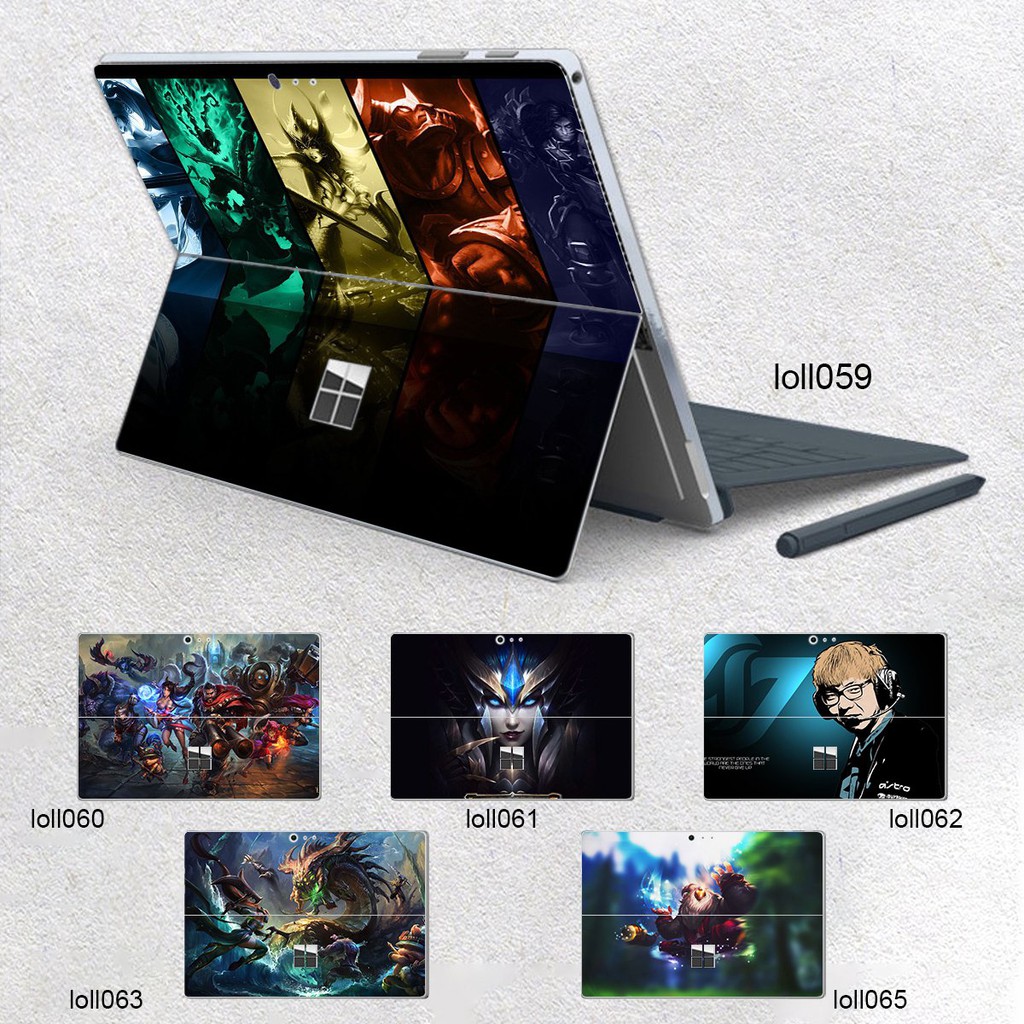 Skin dán hình Liên Minh Huyền Thoại x08 cho Surface 3 2015; Go, Go 2, Go 3; Pro 2 3 4 5 6 7 8 9 X