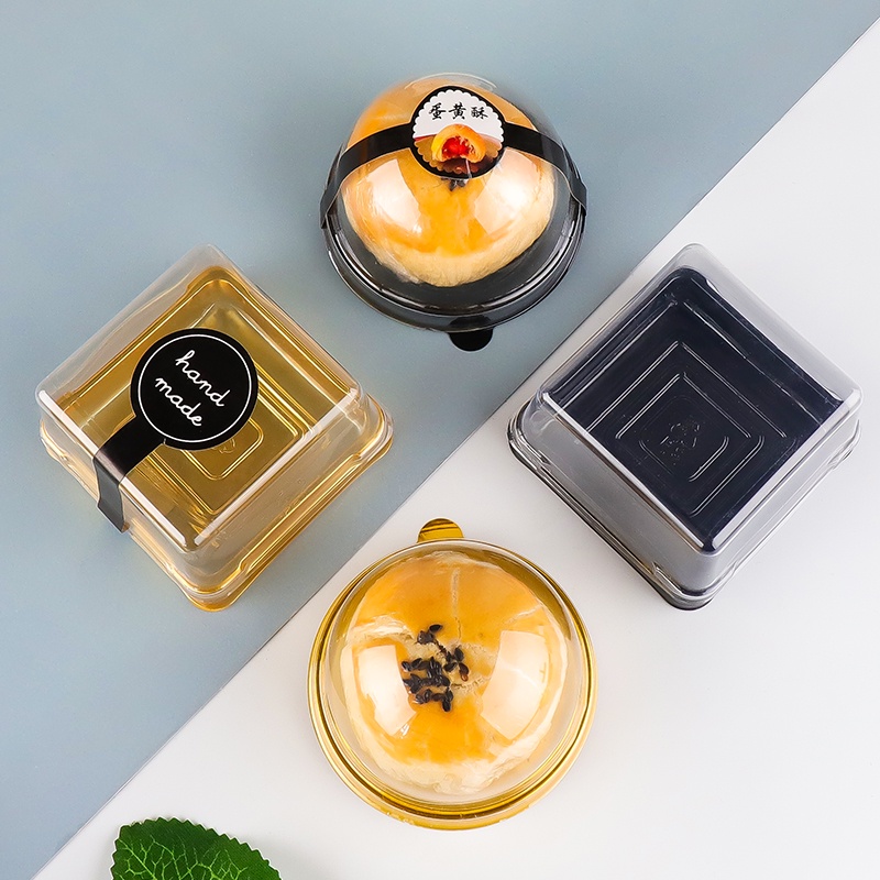 Set 50 Hộp Nhựa Tròn Trong Suốt Đựng Bánh Trung Thu Dùng Một Lần Tiện Lợi