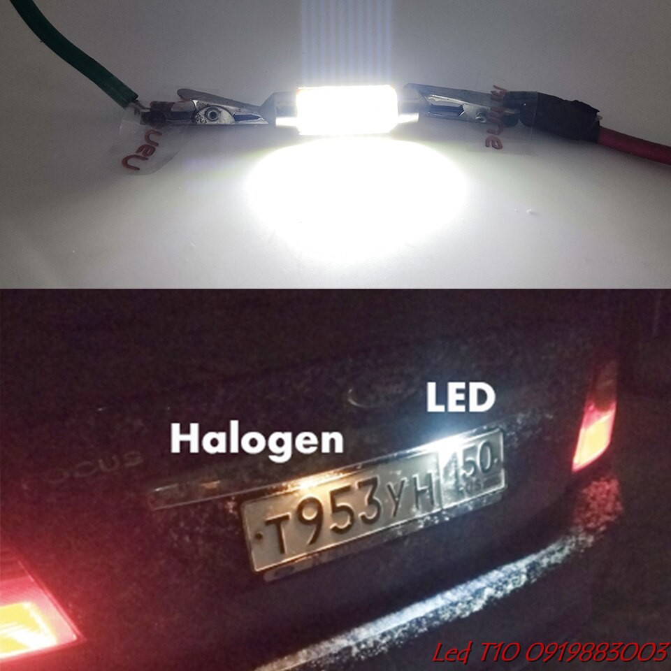 1 bóng led trần ô tô 12smd 4014 ánh sáng xanh băng, trắng