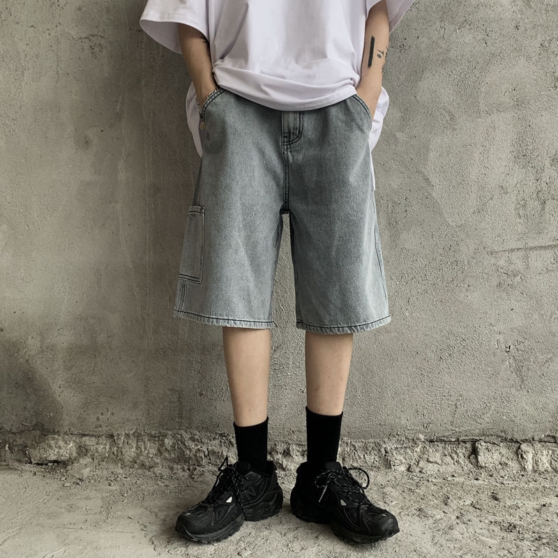 Quần short denim ống suông thời trang retro mùa hè | BigBuy360 - bigbuy360.vn