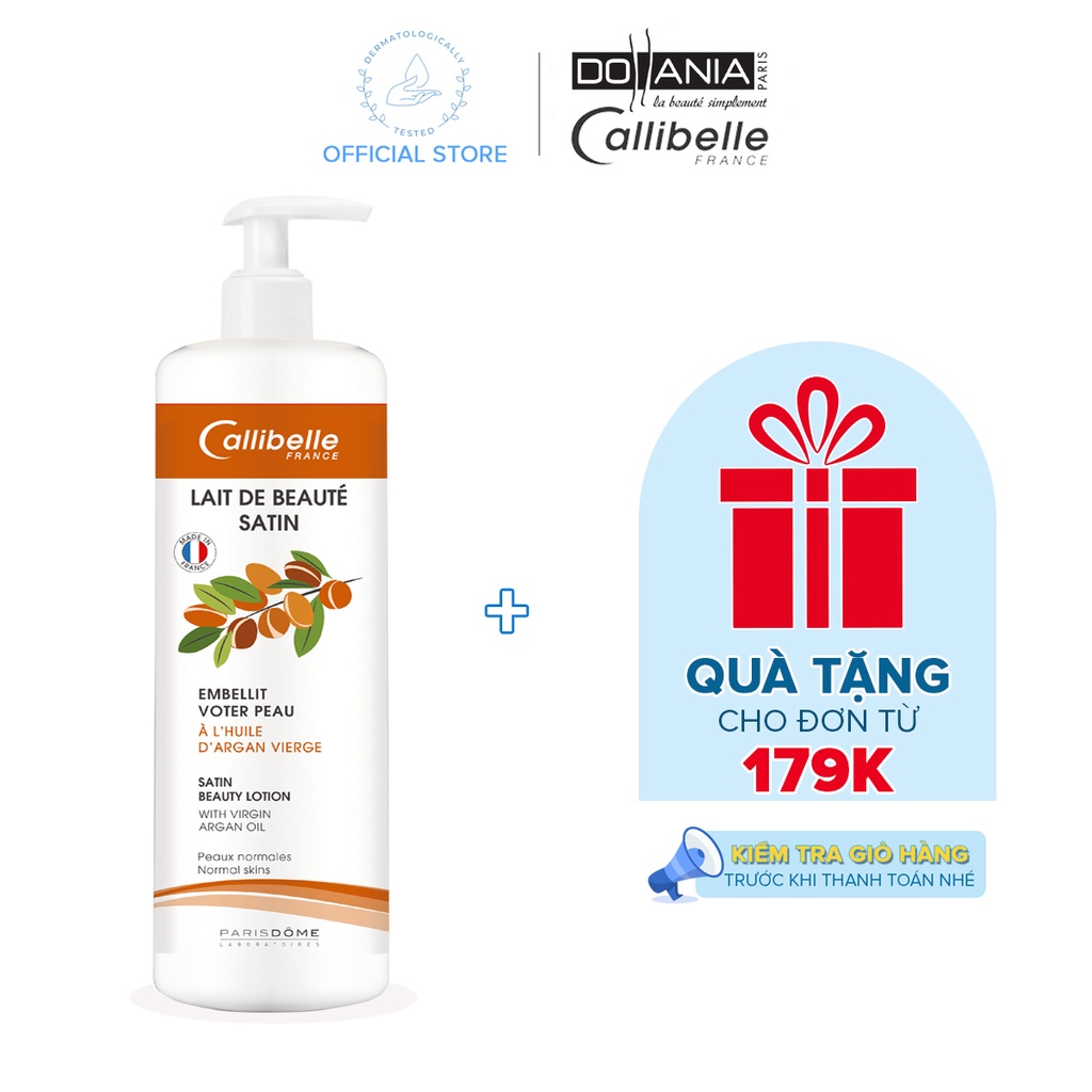 Sữa dưỡng thể Callibelle tinh dầu Argan dành cho da mẫn cảm 500ml