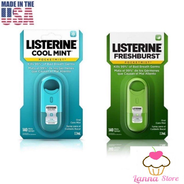 Xịt / Miếng ngậm thơm miệng Listerine Pocketmist - USA