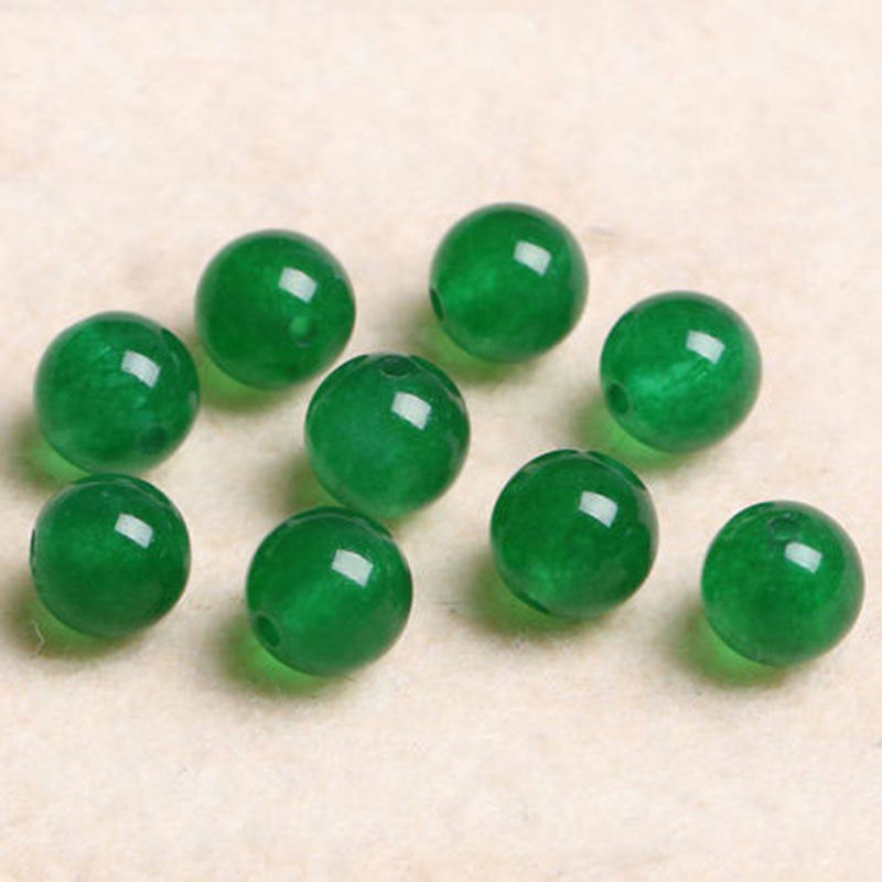 4a màu xanh lá cây tự nhiên chalcedony pha lê chính hãng thạch anh một hạt trang sức tự làm