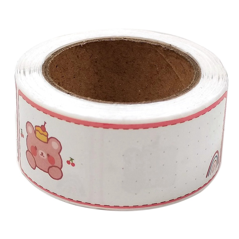 Cuộn 120 Nhãn Dán Trang Trí Chai Lọ Hình Gấu Hoạt Hình Dễ Thương