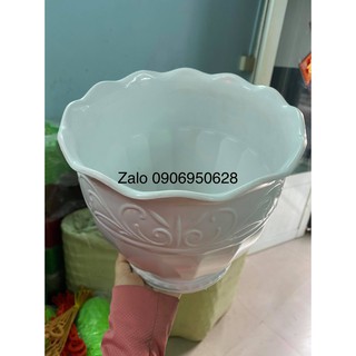 Chậu nhựa bom lùn có 2 size (có dĩa lót)