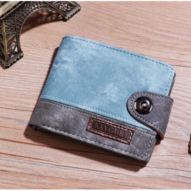 Ví bò khuy bấm trẻ trung pha da