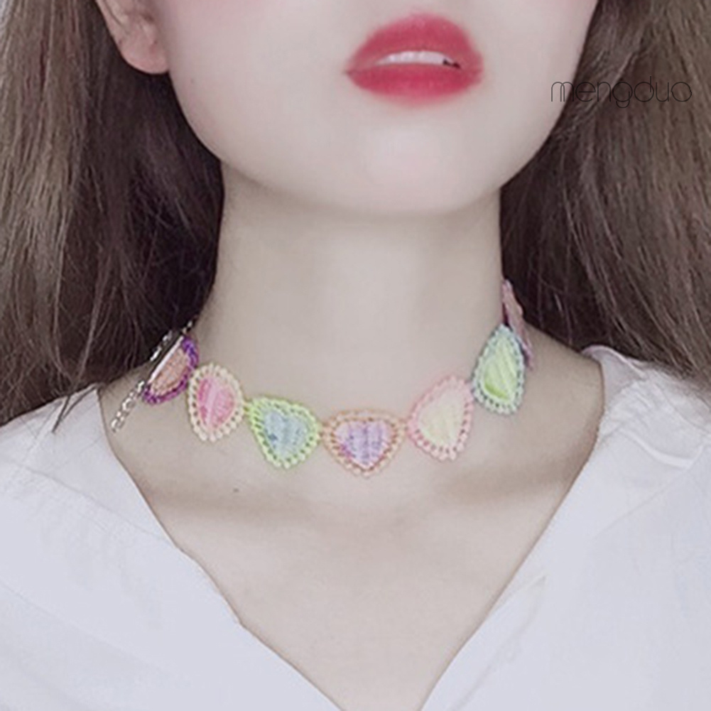 Vòng Cổ Choker Thêu Hình Trái Tim / Hoa / Bướm Nhiều Màu Thời Trang Cho Nữ