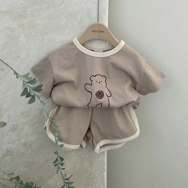 [Babycat] Bộ Đồ Cotton Tay Ngắn Phong Cách Nhật Bản Hàn Quốc Thời Trang Mùa Hè Hàng Mới Dành Cho Bé Trai Và Bé Gái 2022