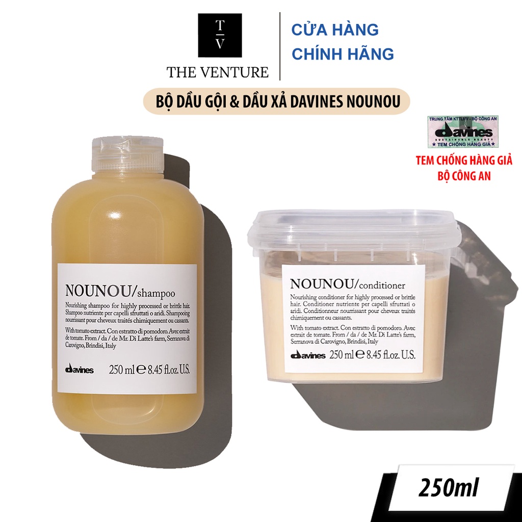 Combo Dầu Gội Davines Nounou Shampoo và Dầu Xả Davines Nounou Conditioner Chính Hãng - 250ml