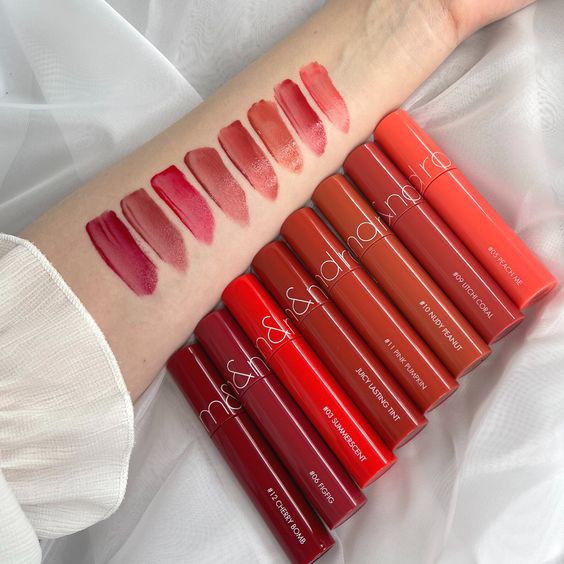 Son Kem Bóng,Son Kem Lỳ  Romand Juicy Lasting Tint/ Zero Velvet Tint 5.5g