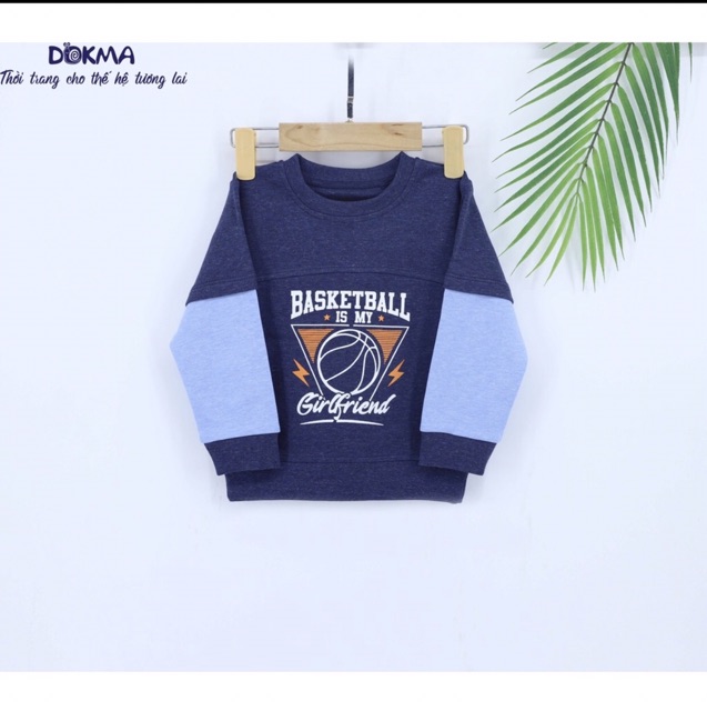 Dokma- Áo cổ tròn dài tay cotton chất nỉ da cá đẹp (1-5y) DMA222