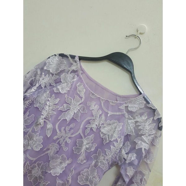 BỘ ÁO DÀI REN TÍM DỄ THƯƠNG