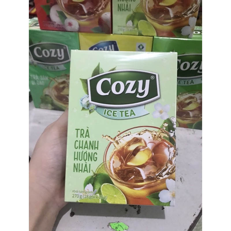 Trà Cozy IceTea các Hương Đào-Chanh-Sâm Bí Đao-Chanh Hương Nhài-Vải-Matcha Trà sữa 3in1- Gừng