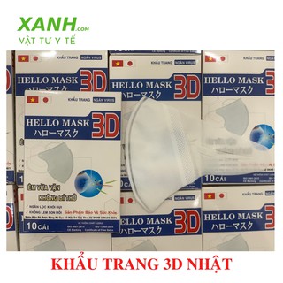 Khẩu Trang 3D Hello Mask (Hộp 10 cái) - Màu Trắng